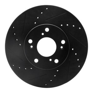 Honda Civic Brake Rotor (1) - Front Left - R1 Concepts - Drilled & Slotted - Black - `06-`15 Honda Civic Brake Rotor (1) - Front Left - R1 Concepts - Drilled & Slotted - Black - `06-`15